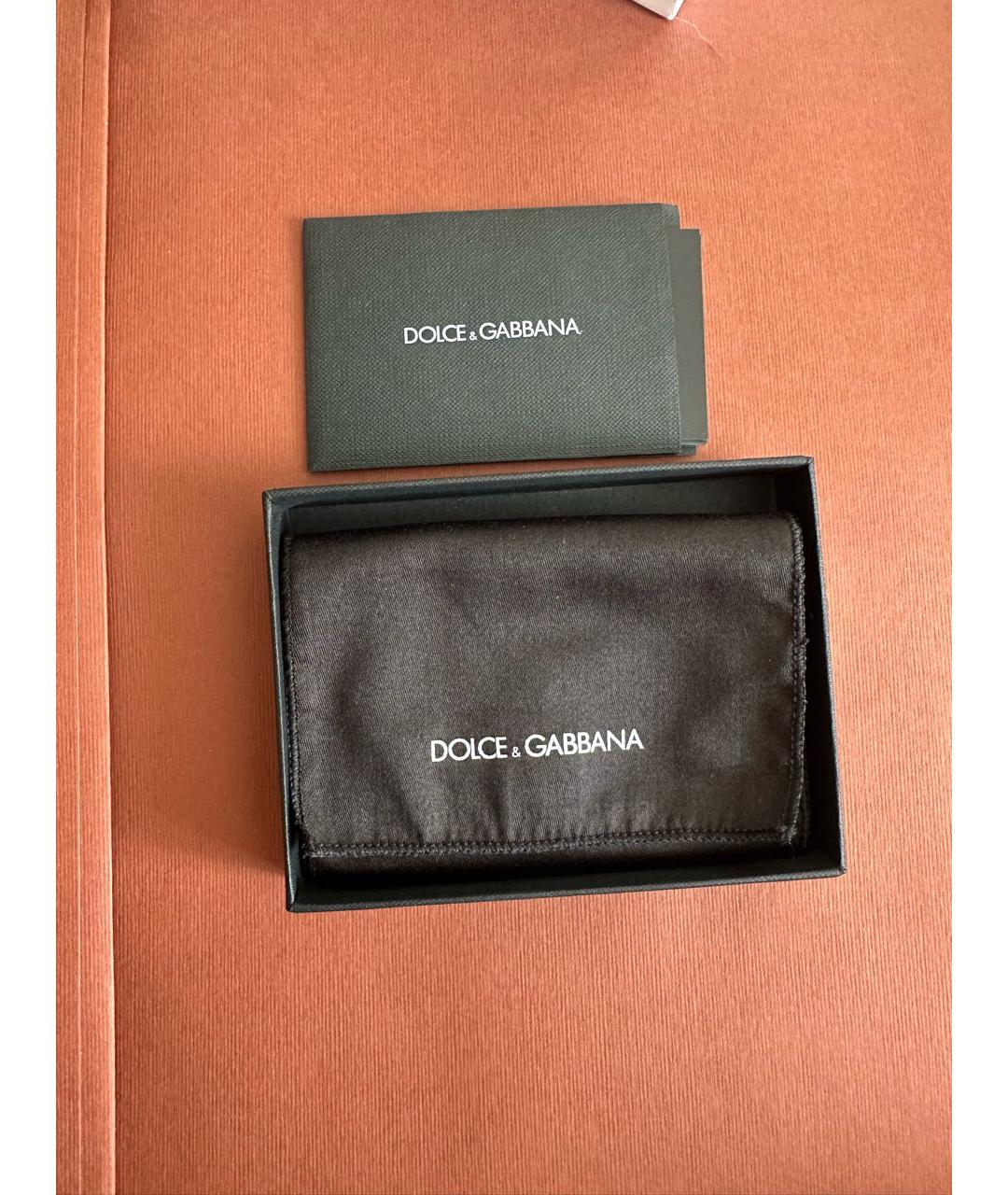 DOLCE&GABBANA Бежевый кожаный кардхолдер, фото 3