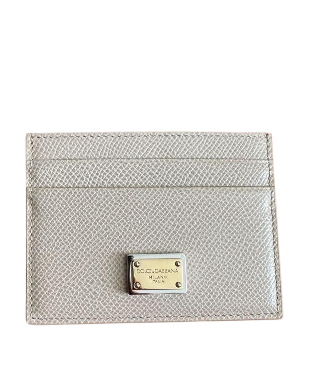 DOLCE&GABBANA Бежевый кожаный кардхолдер, фото 6