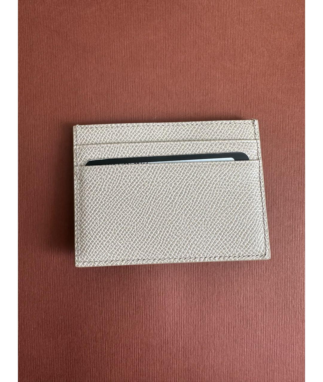 DOLCE&GABBANA Бежевый кожаный кардхолдер, фото 2