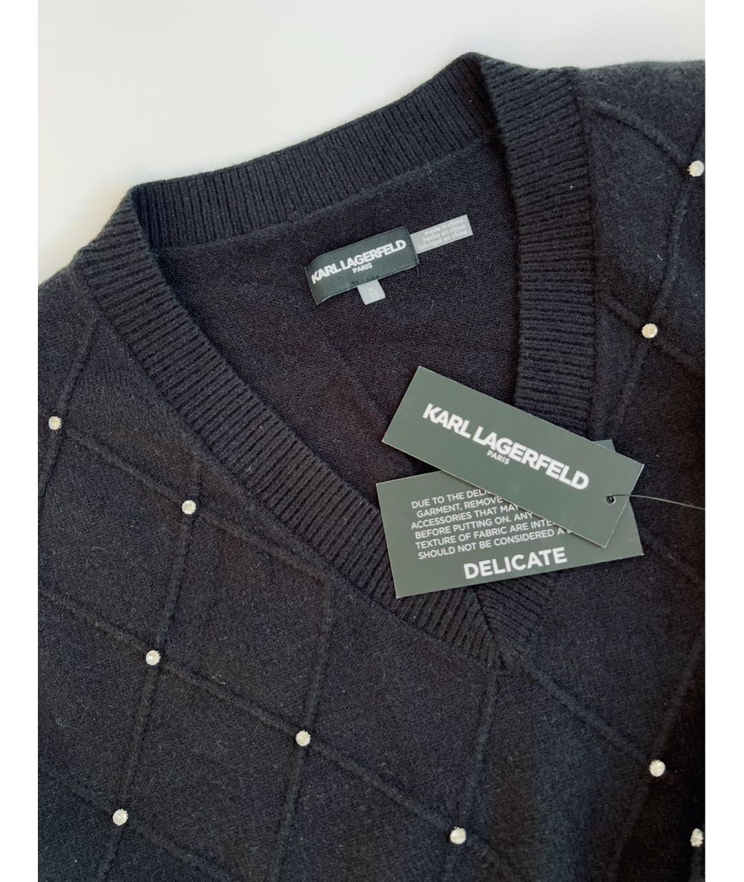 KARL LAGERFELD Черный джемпер / свитер, фото 4
