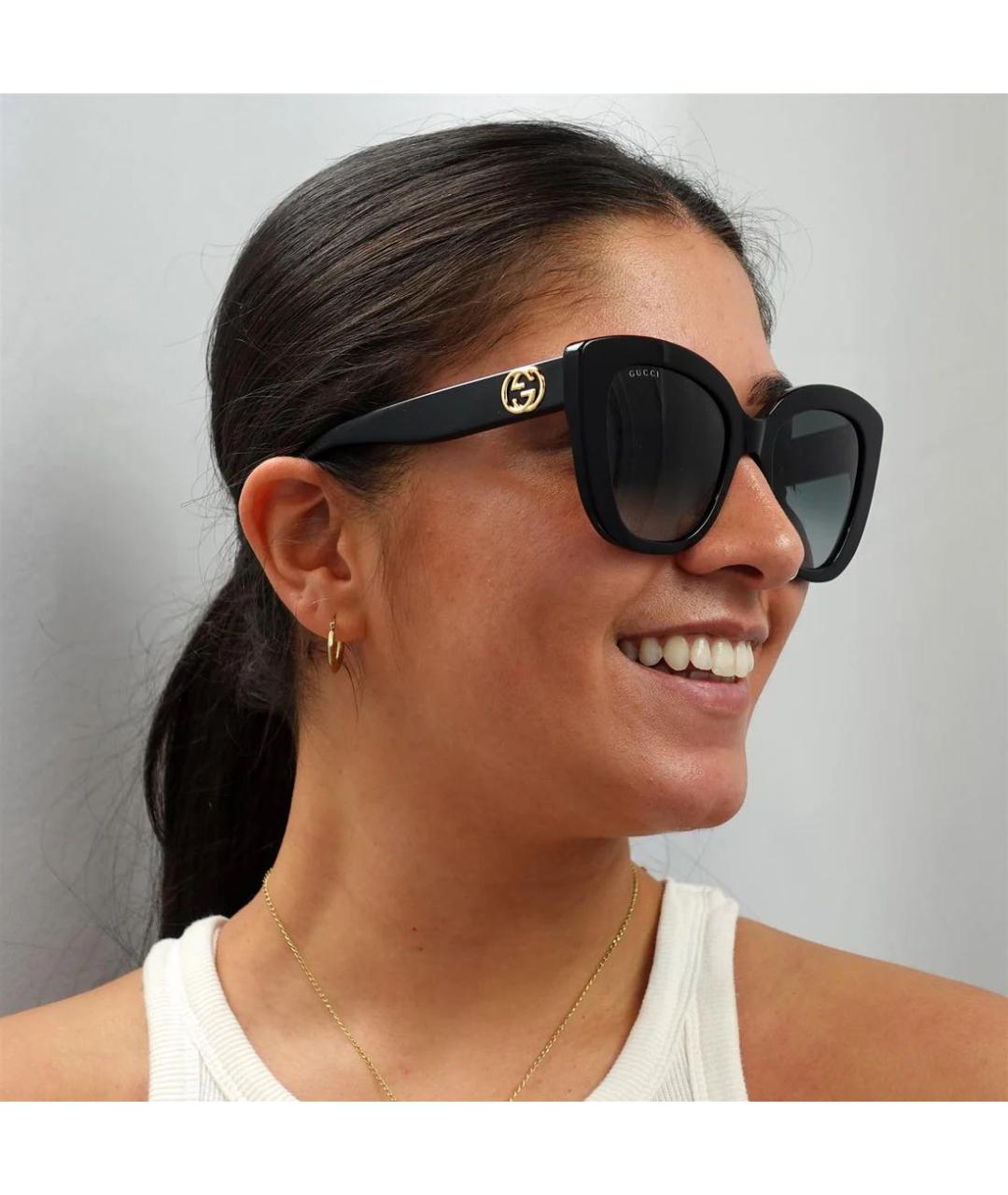 GUCCI Черные пластиковые солнцезащитные очки, фото 5