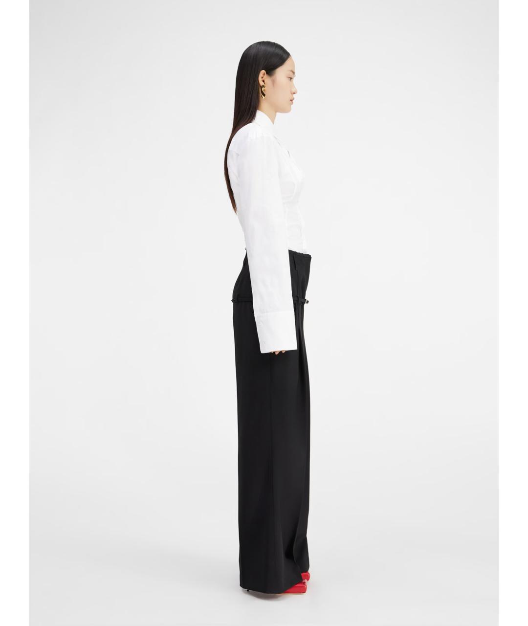 JACQUEMUS Черные шерстяные прямые брюки, фото 3