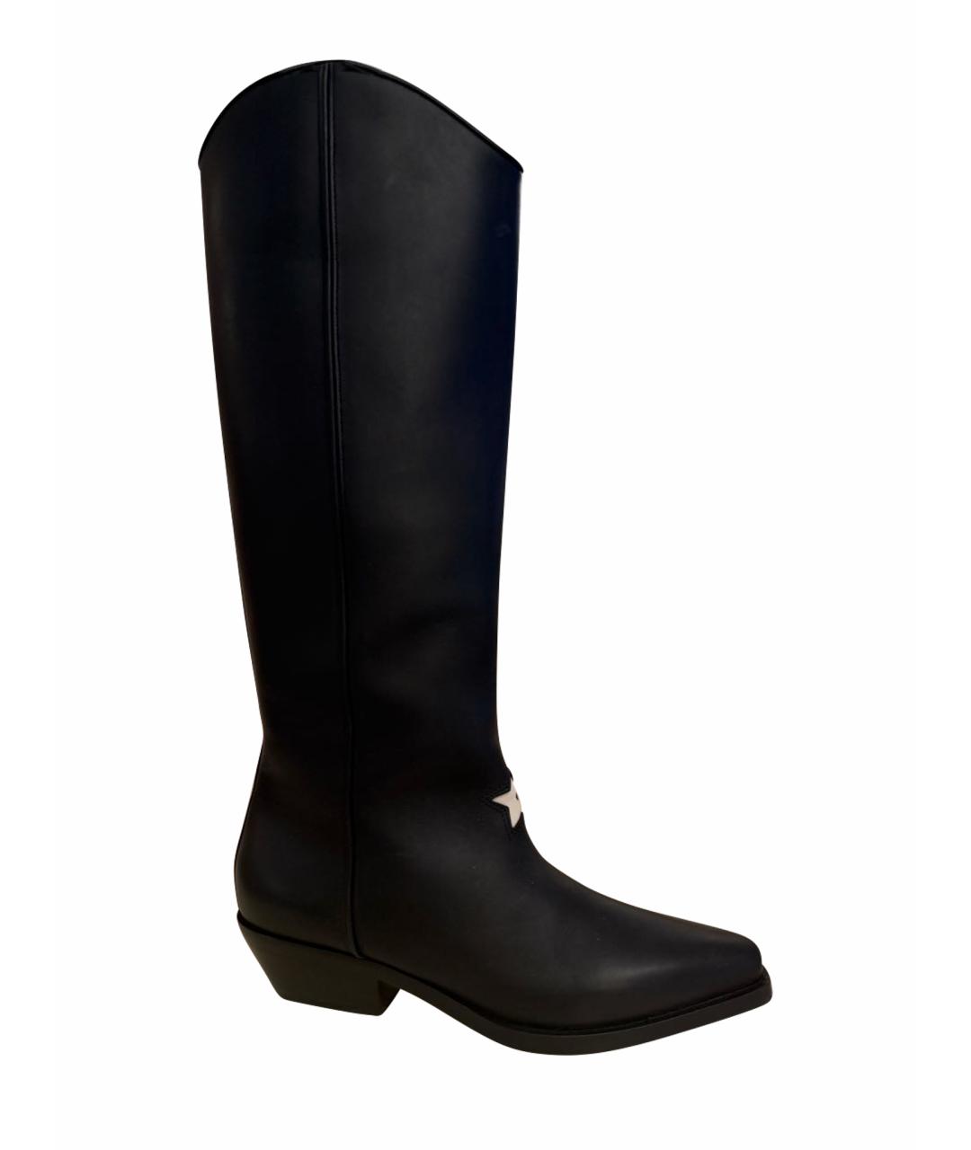 CHRISTIAN DIOR Черные кожаные сапоги, фото 1