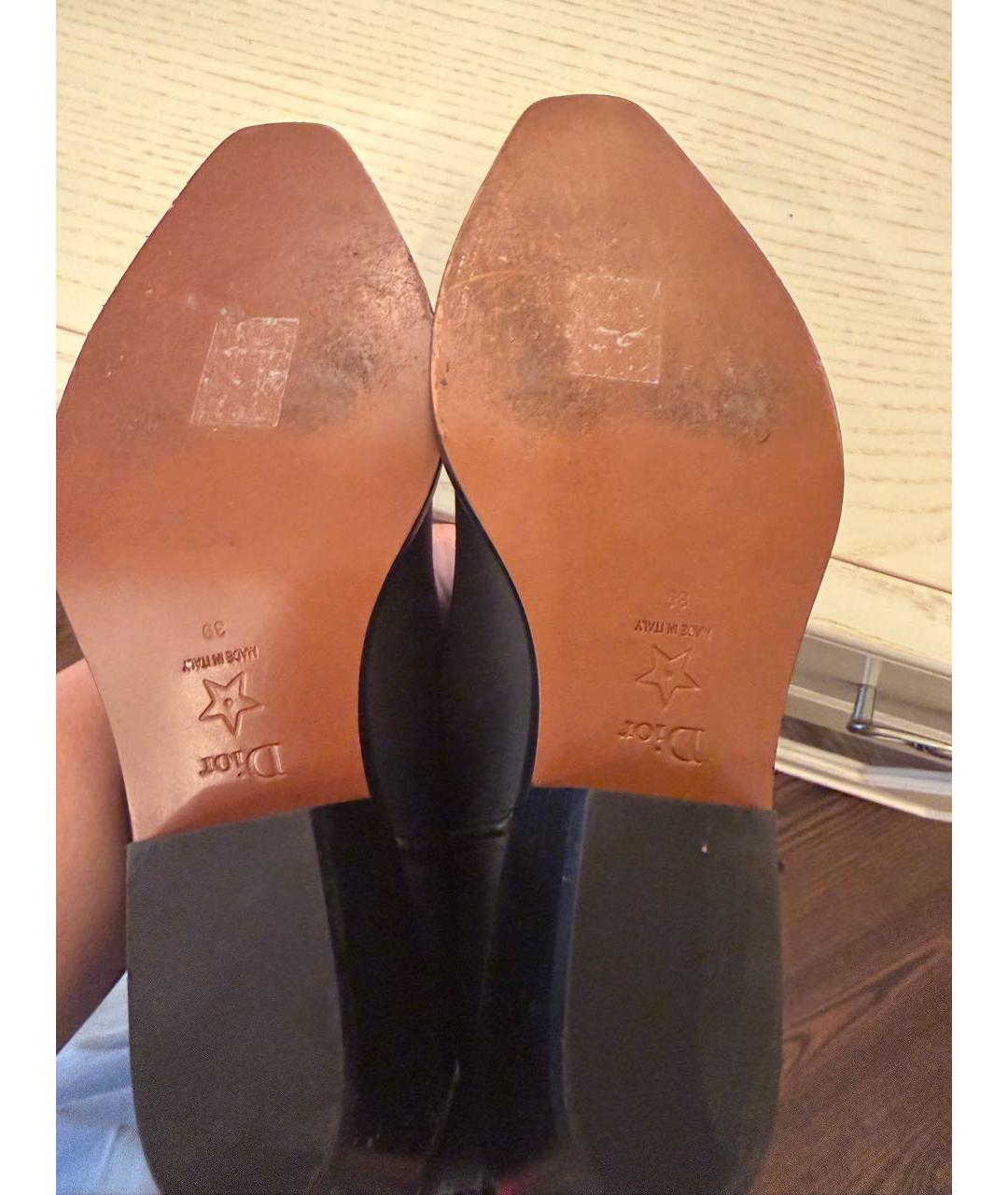 CHRISTIAN DIOR Черные кожаные сапоги, фото 5