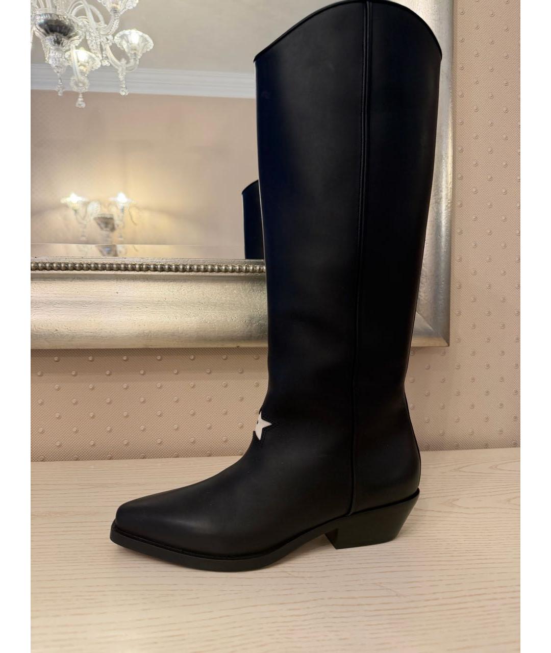 CHRISTIAN DIOR Черные кожаные сапоги, фото 9