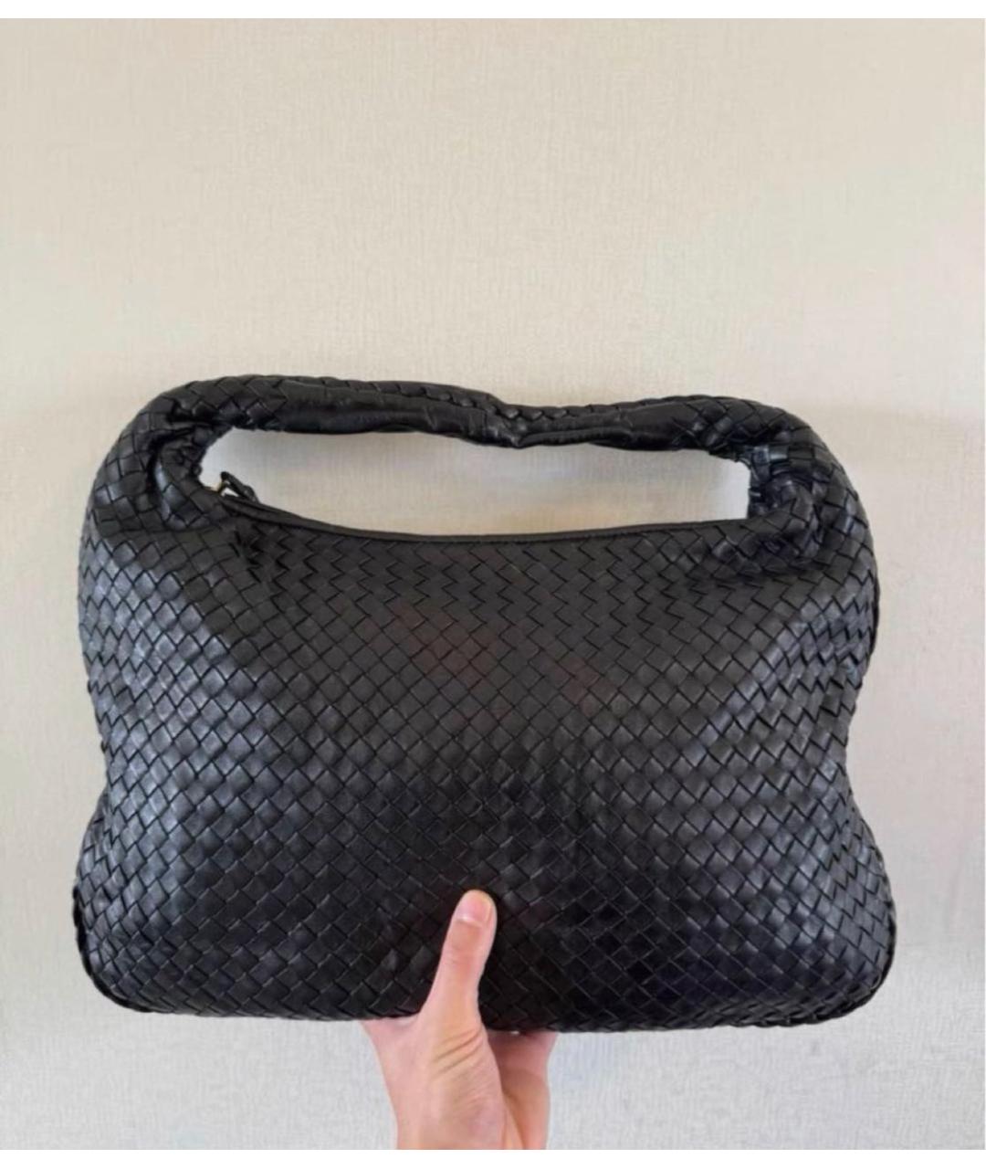 BOTTEGA VENETA Черная кожаная сумка через плечо, фото 2
