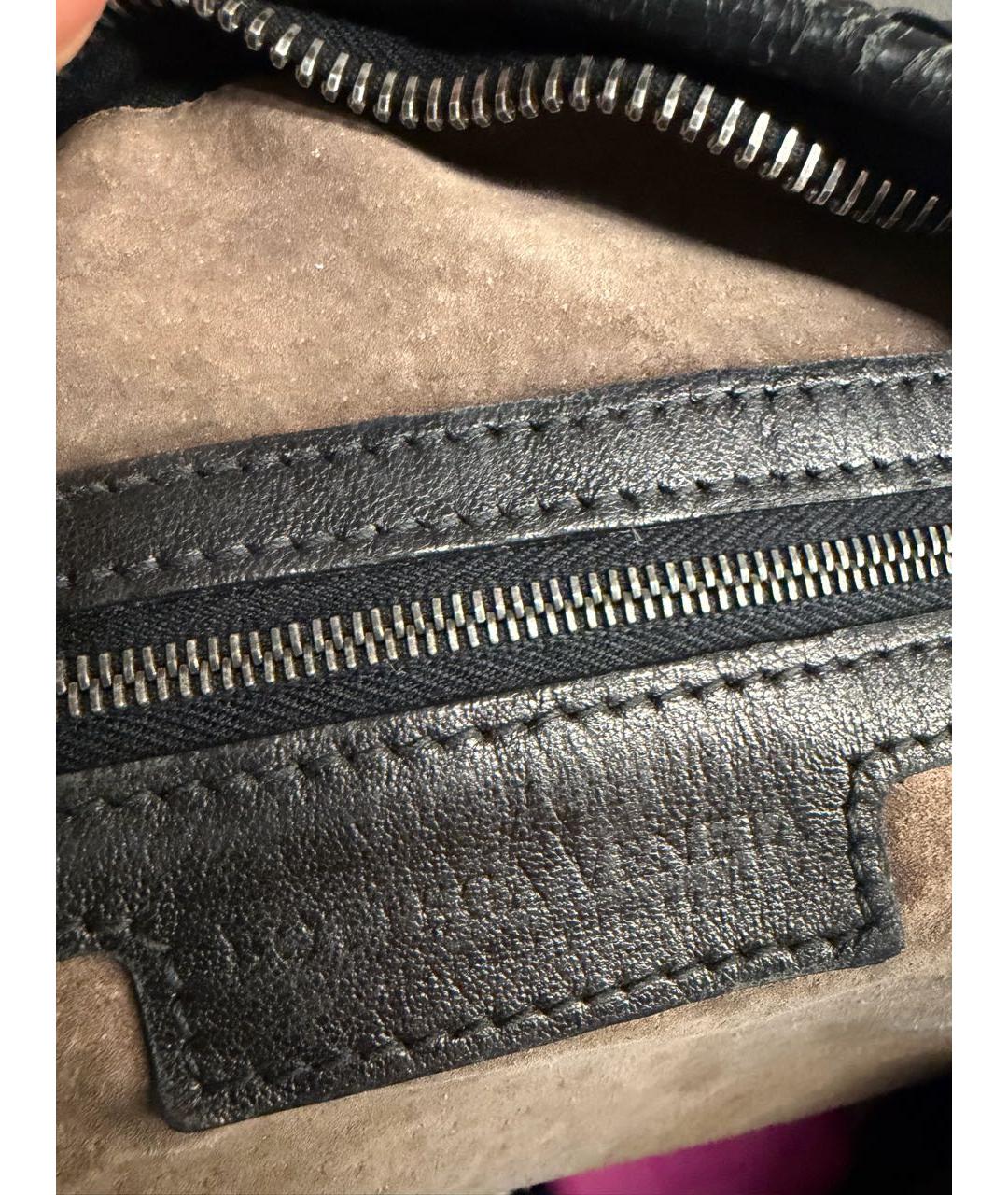 BOTTEGA VENETA Черная кожаная сумка через плечо, фото 7