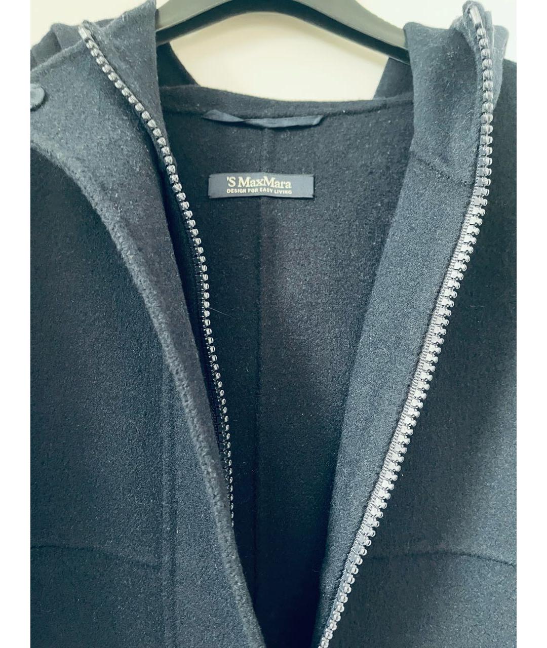 'S MAX MARA Темно-синее шерстяное пальто, фото 3