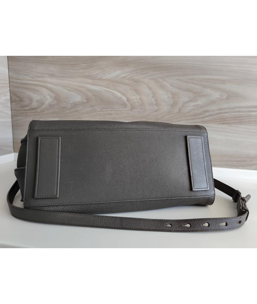 SAINT LAURENT Серая кожаная сумка тоут, фото 8