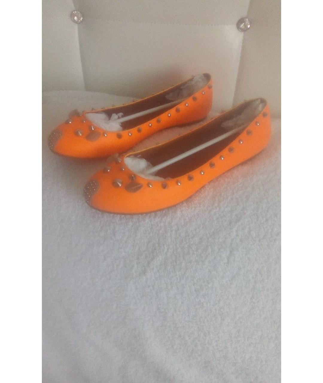 MARC BY MARC JACOBS Оранжевое текстильные балетки, фото 7