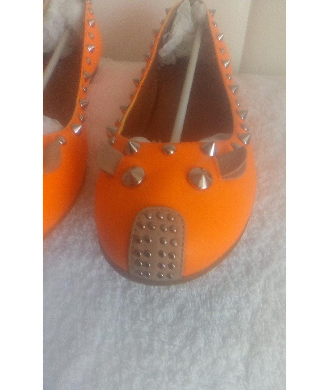 MARC BY MARC JACOBS Оранжевое текстильные балетки, фото 6