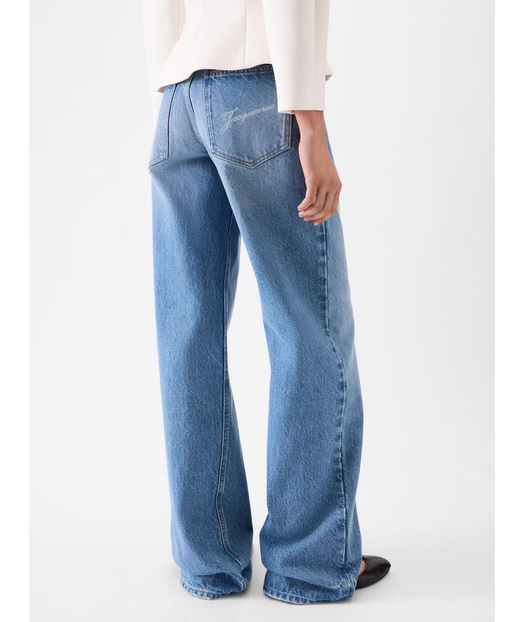 JACQUEMUS Синие хлопковые прямые джинсы, фото 4