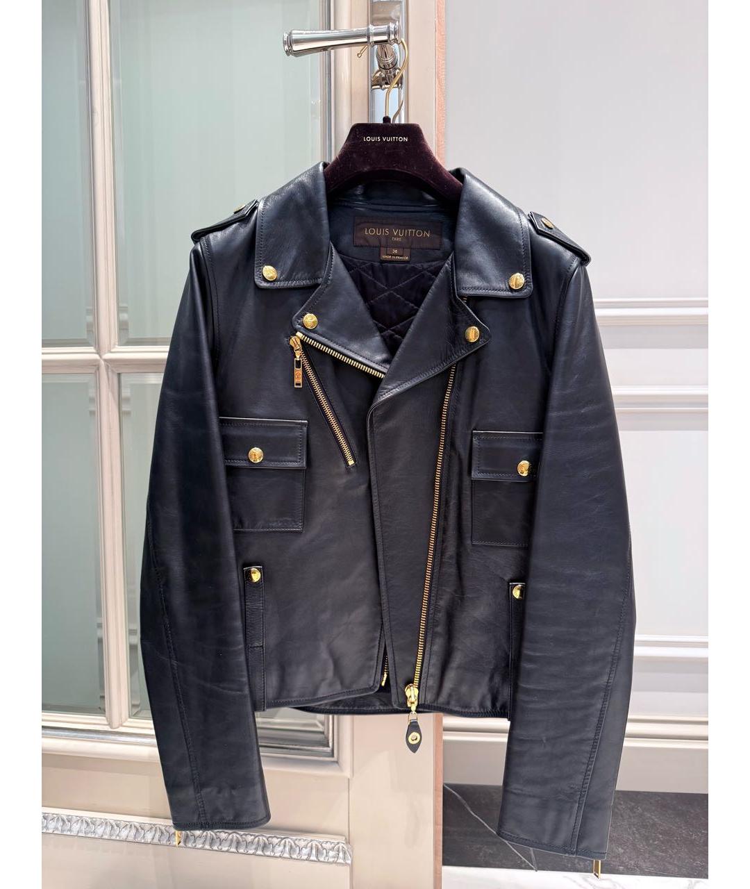 LOUIS VUITTON Черная кожаная куртка, фото 6