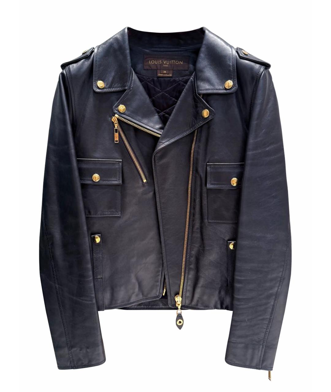 LOUIS VUITTON Черная кожаная куртка, фото 1