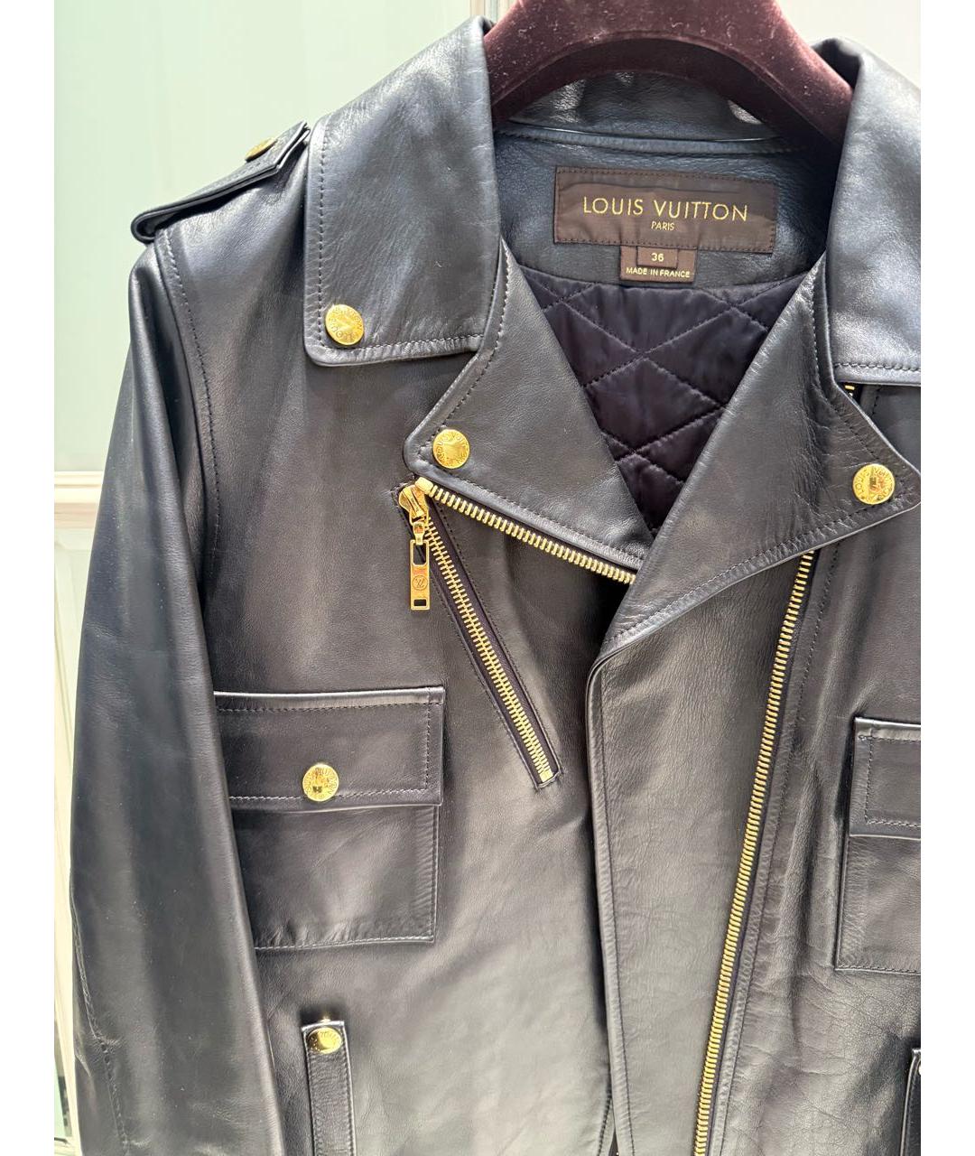 LOUIS VUITTON Черная кожаная куртка, фото 3