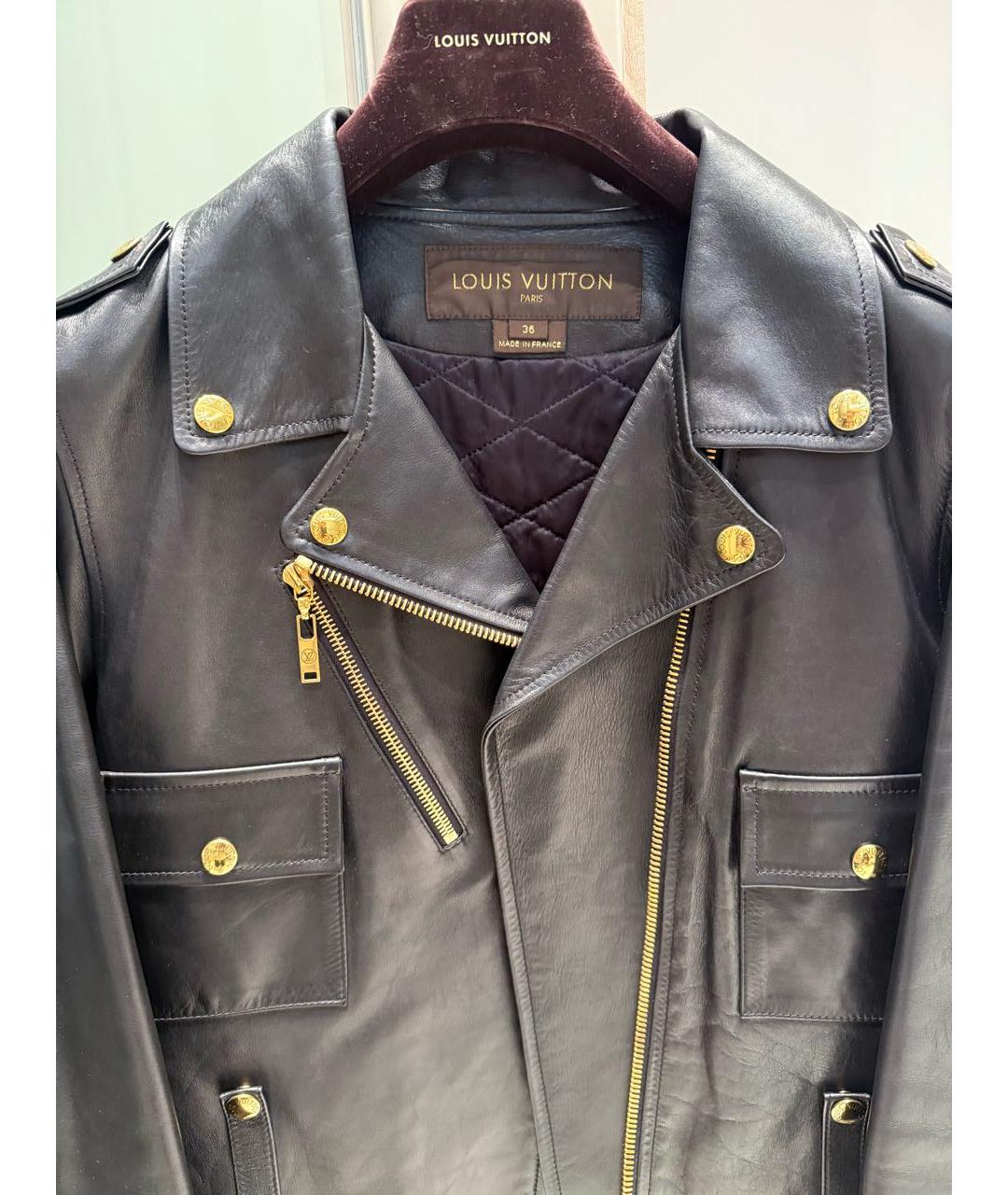 LOUIS VUITTON Черная кожаная куртка, фото 4