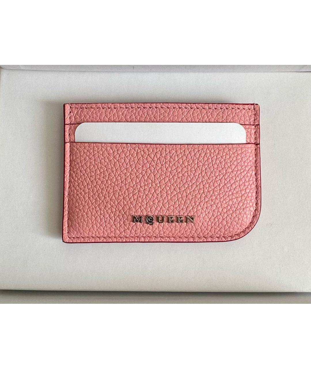 ALEXANDER MCQUEEN Розовая кожаная визитница, фото 5