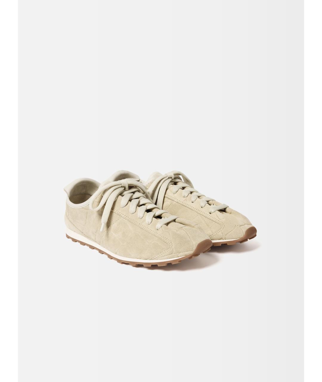 JACQUEMUS Бежевые кожаные кроссовки, фото 3