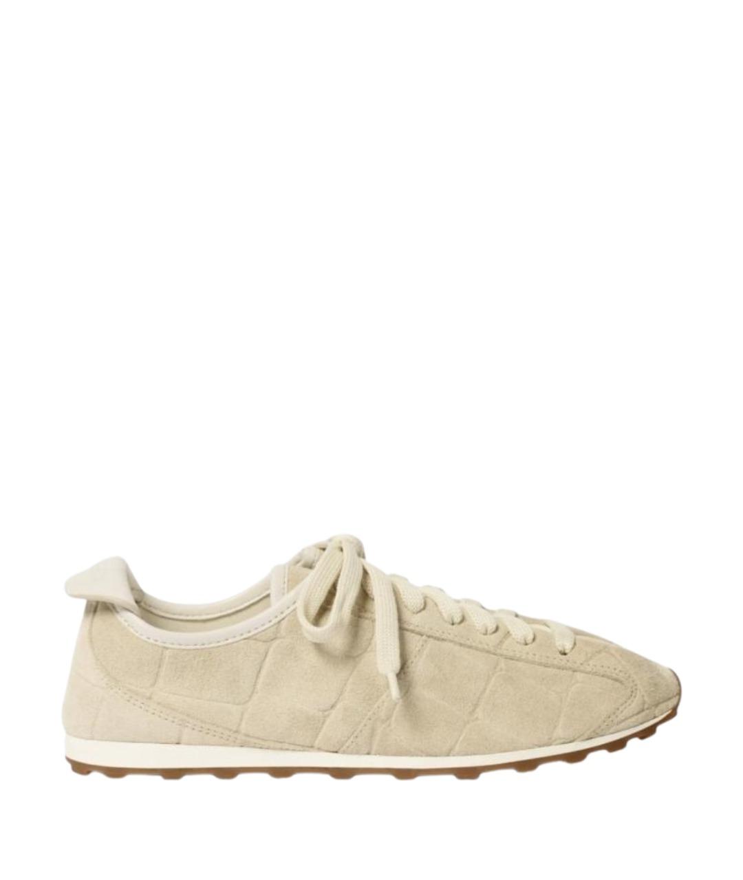 JACQUEMUS Бежевые кожаные кроссовки, фото 1