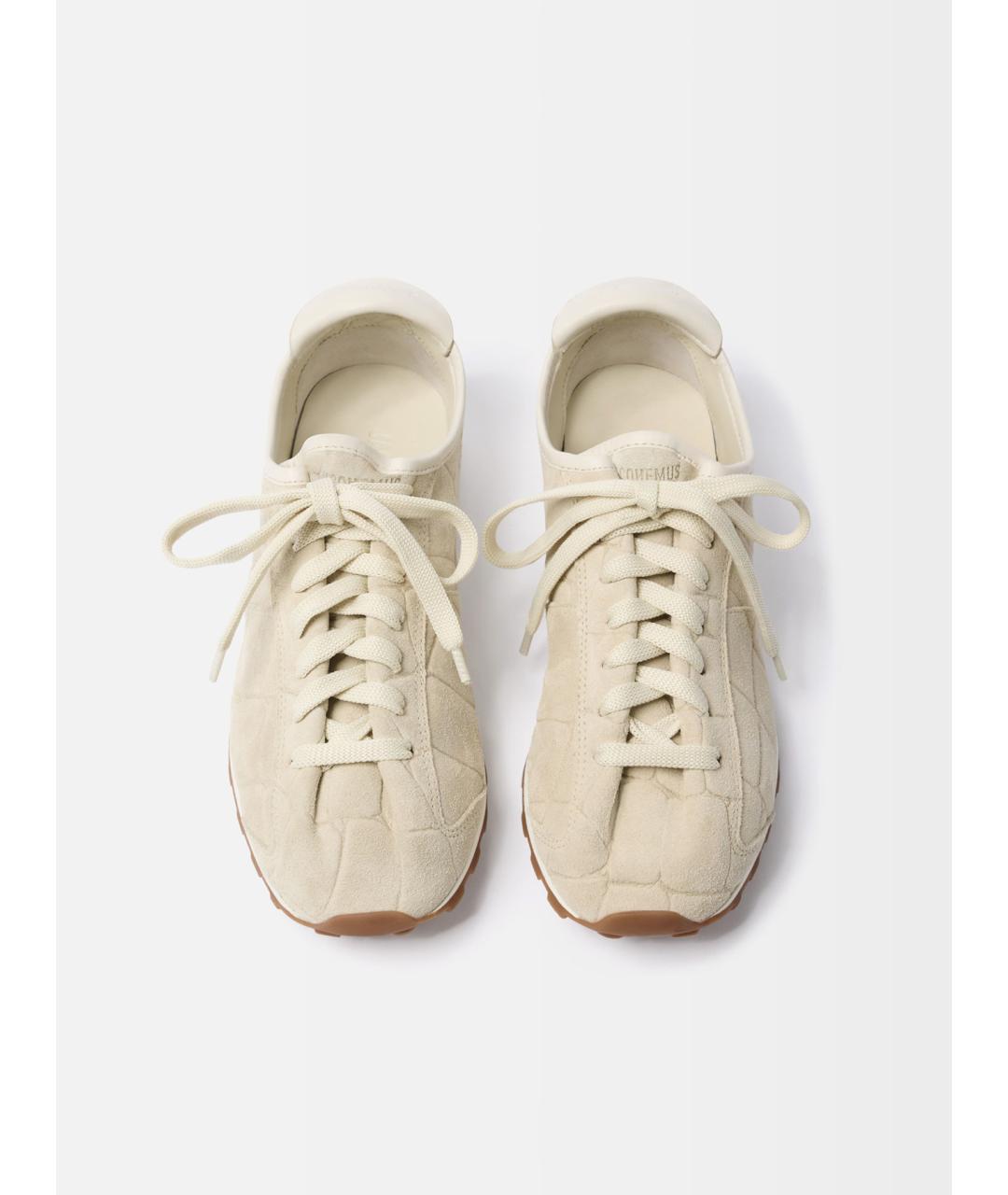 JACQUEMUS Бежевые кожаные кроссовки, фото 4
