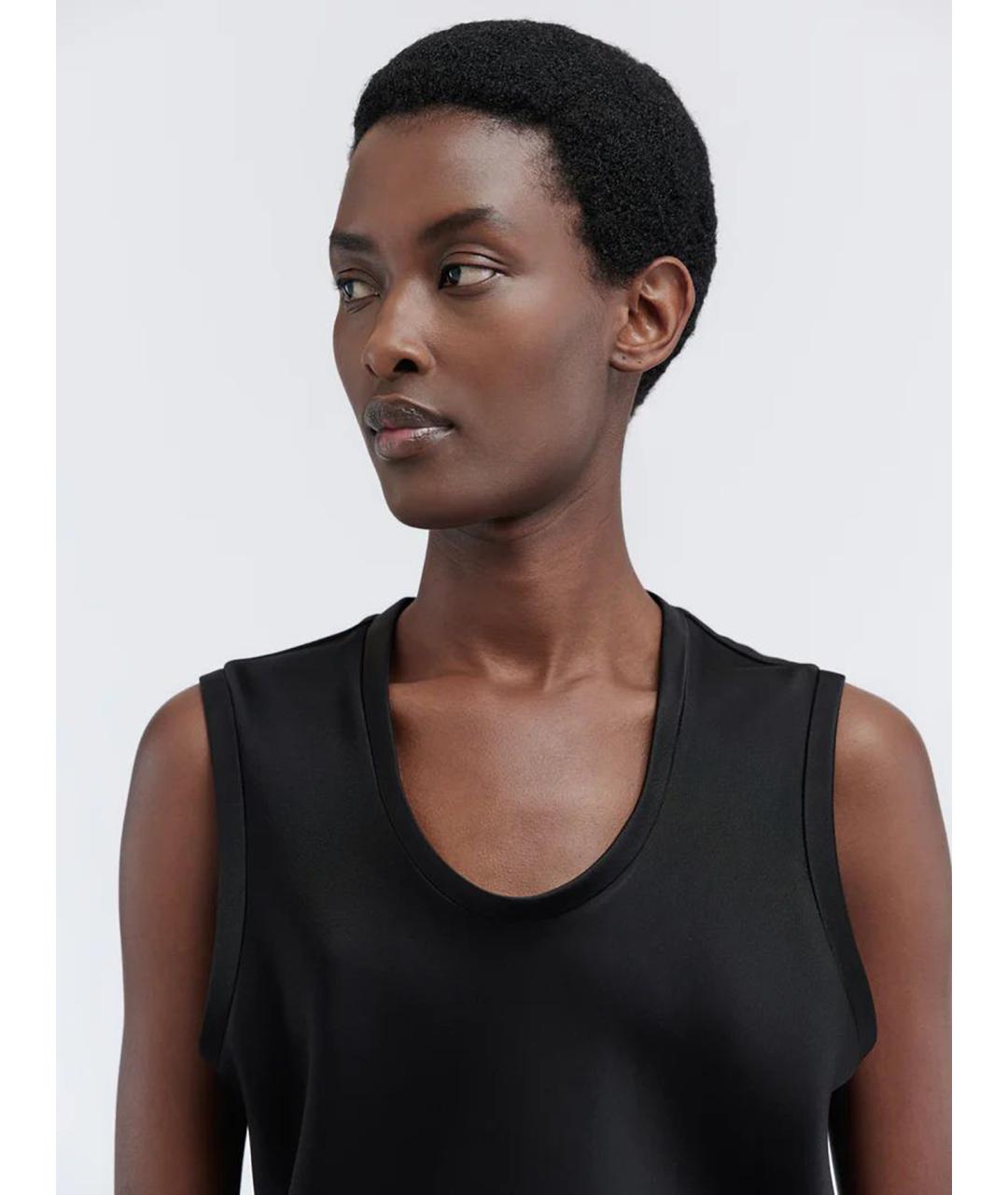 Carven Черная ацетатная блузы, фото 5