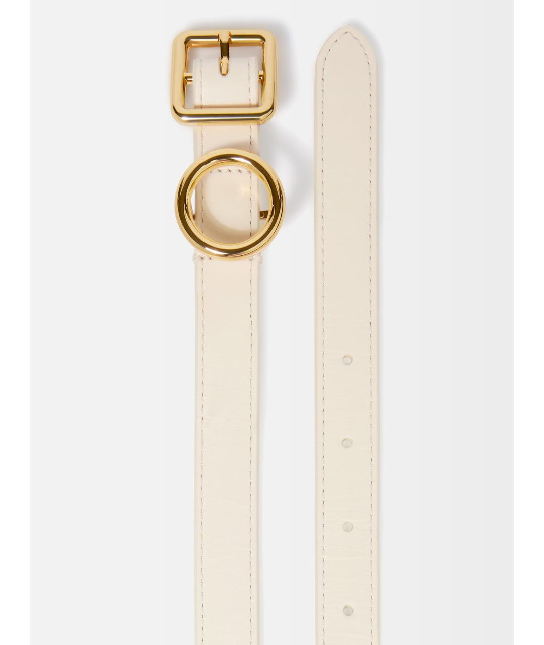 JACQUEMUS Бежевый кожаный ремень, фото 3