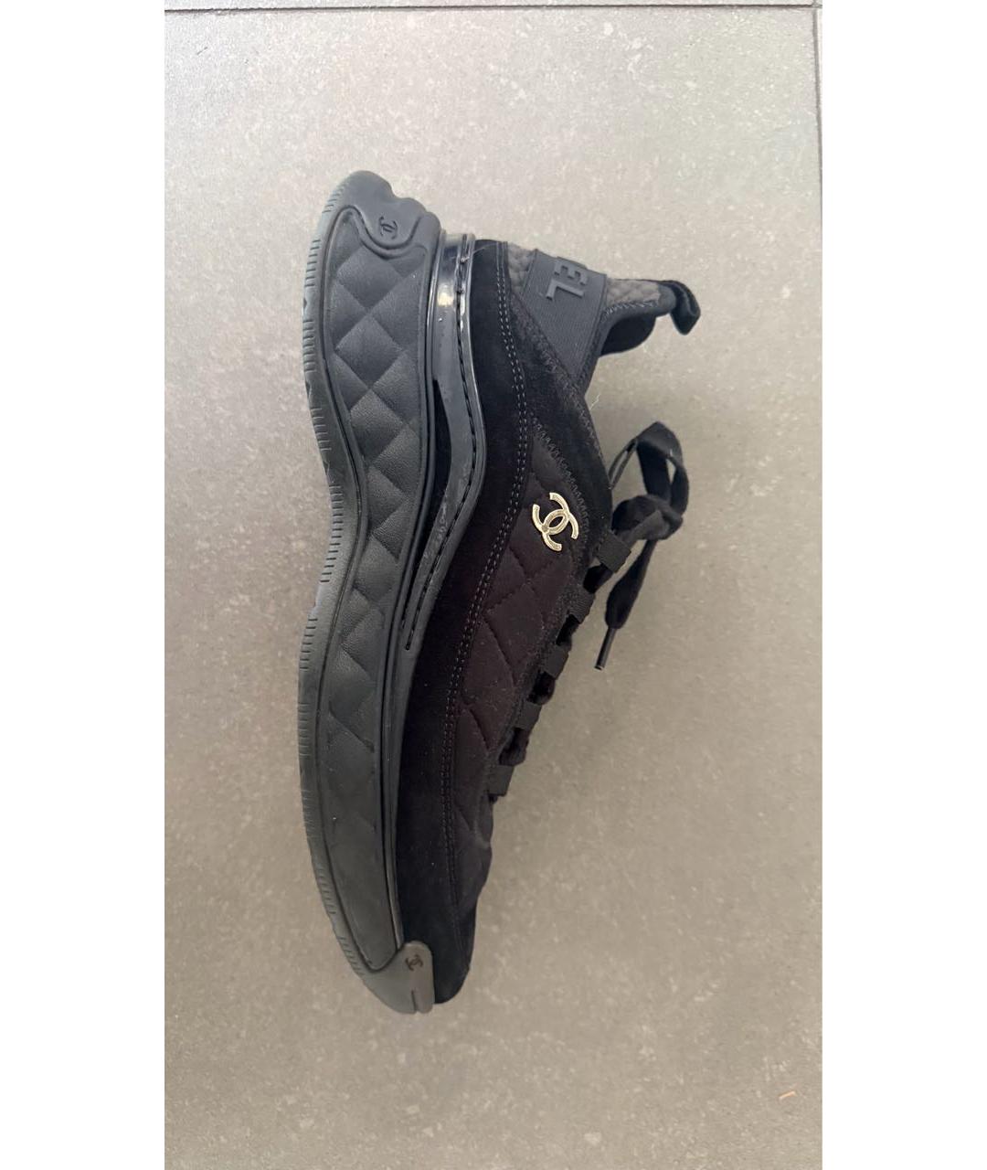 CHANEL Черные замшевые кроссовки, фото 2