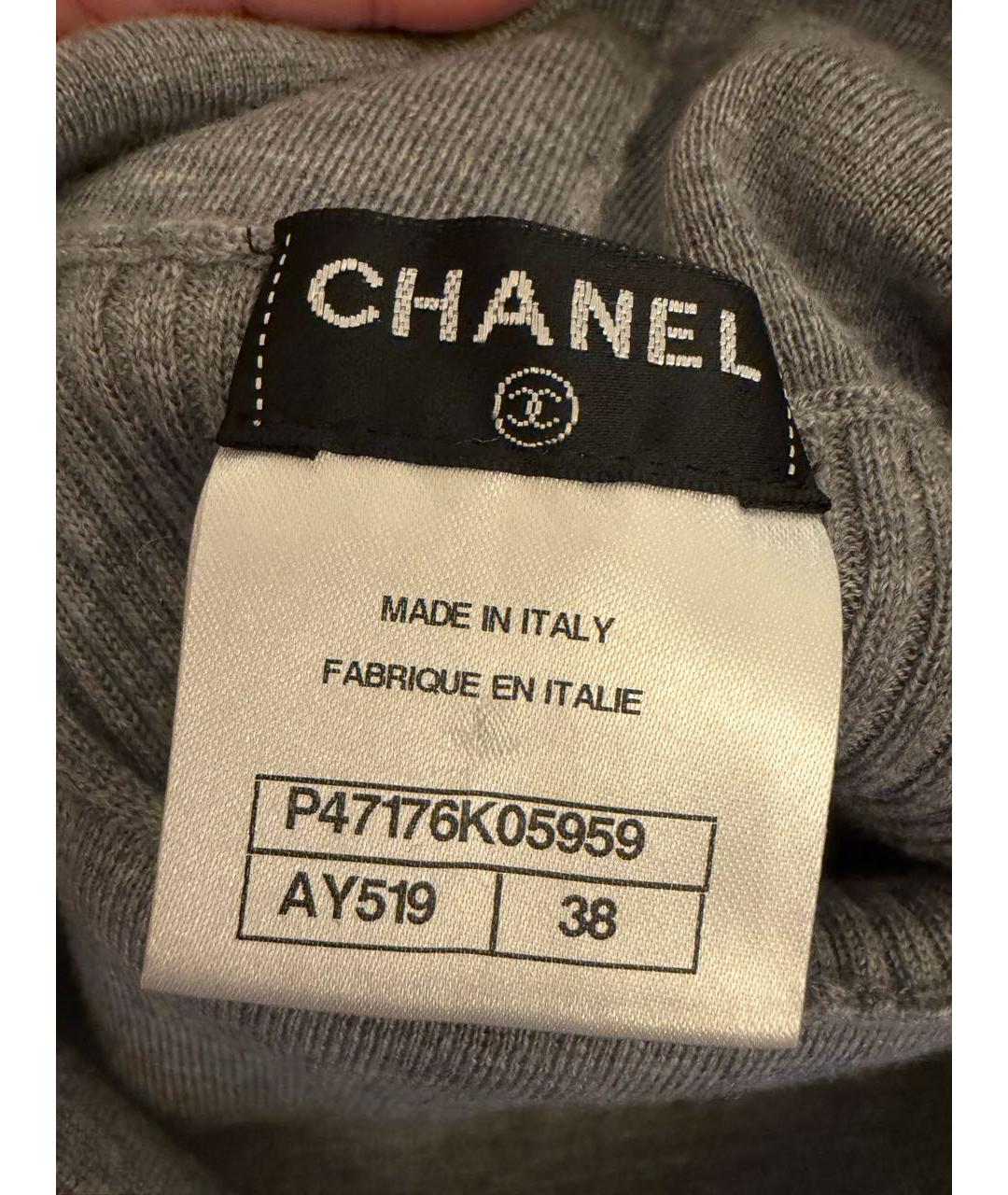 CHANEL Серая шерстяная водолазка, фото 2