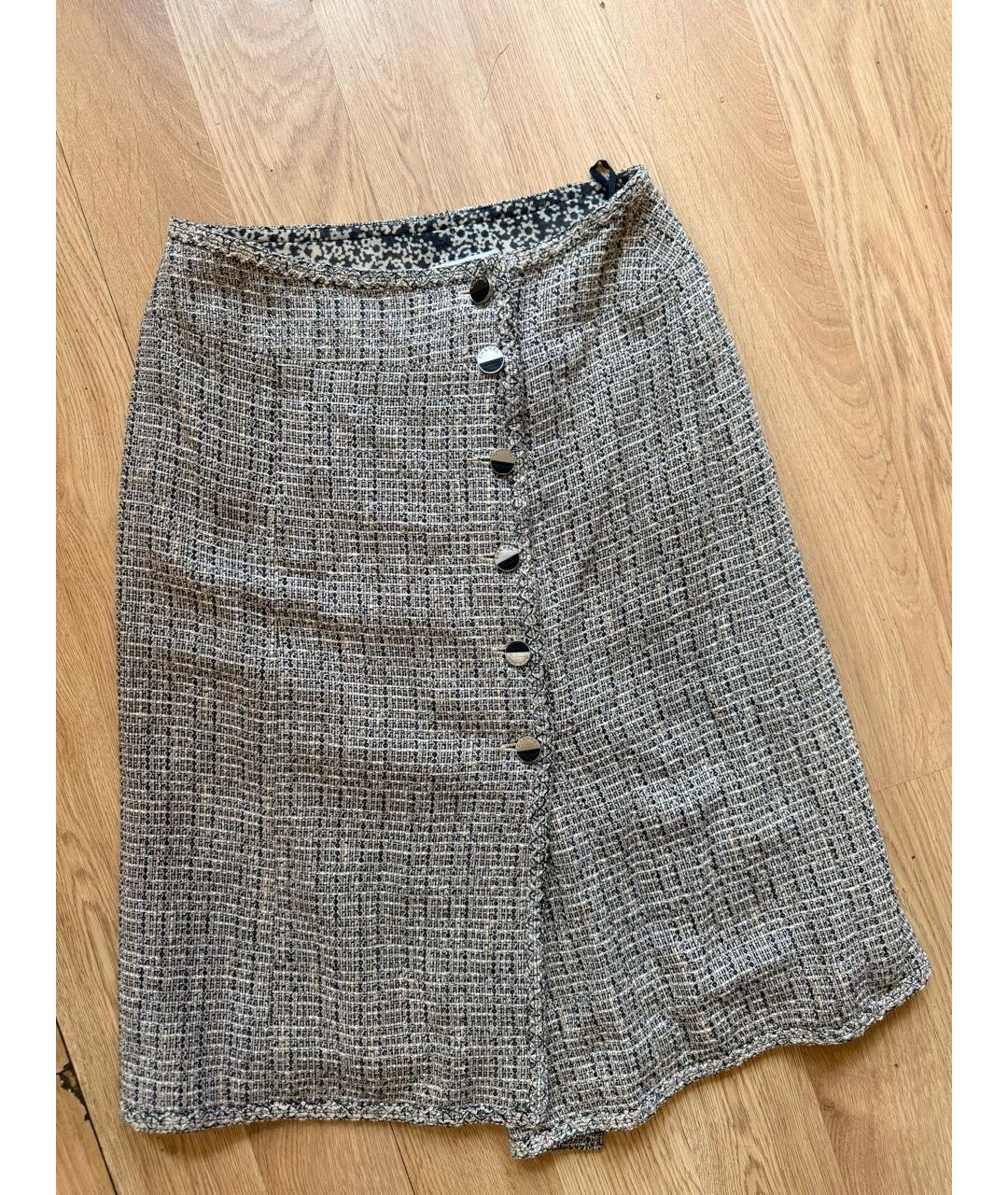 CHANEL Мульти вискозная юбка миди, фото 9