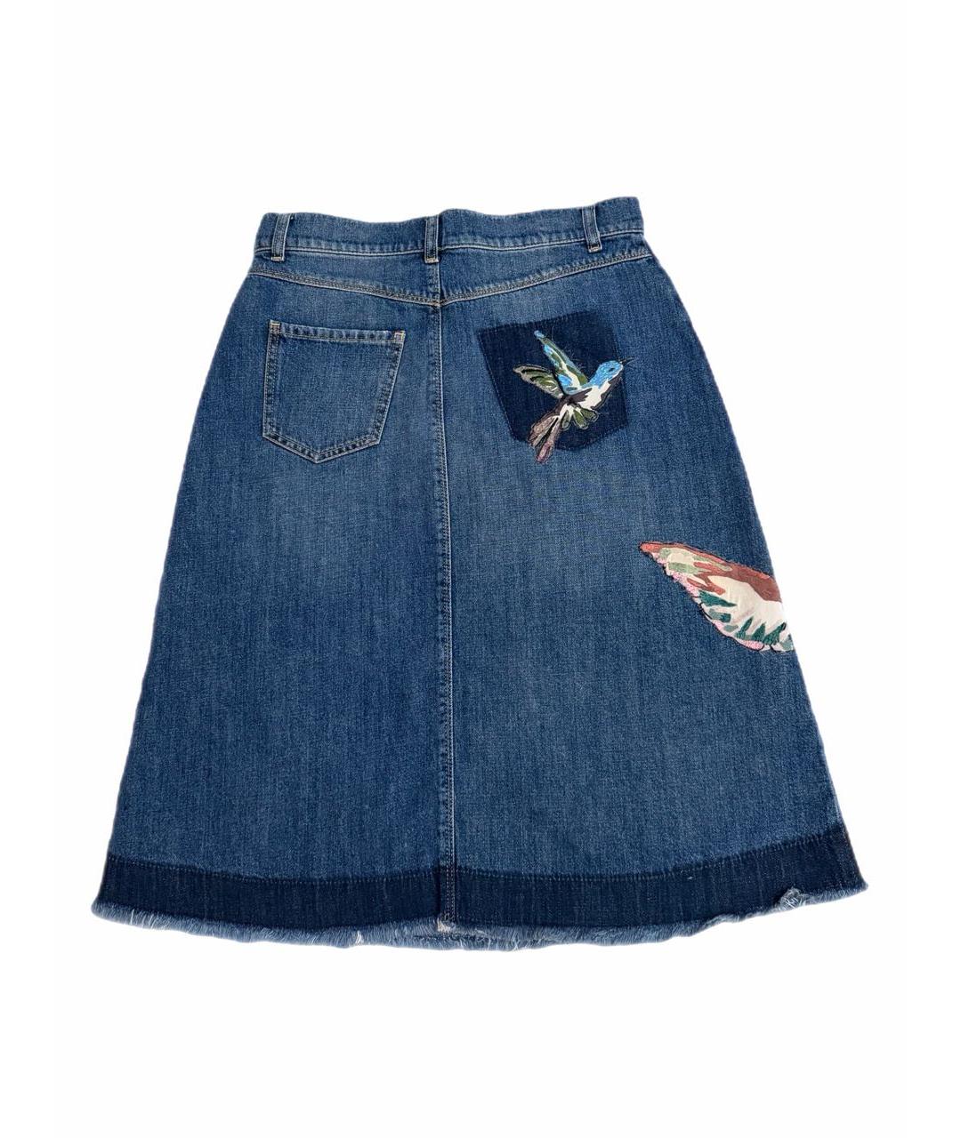 RED VALENTINO Синяя деним юбка миди, фото 2