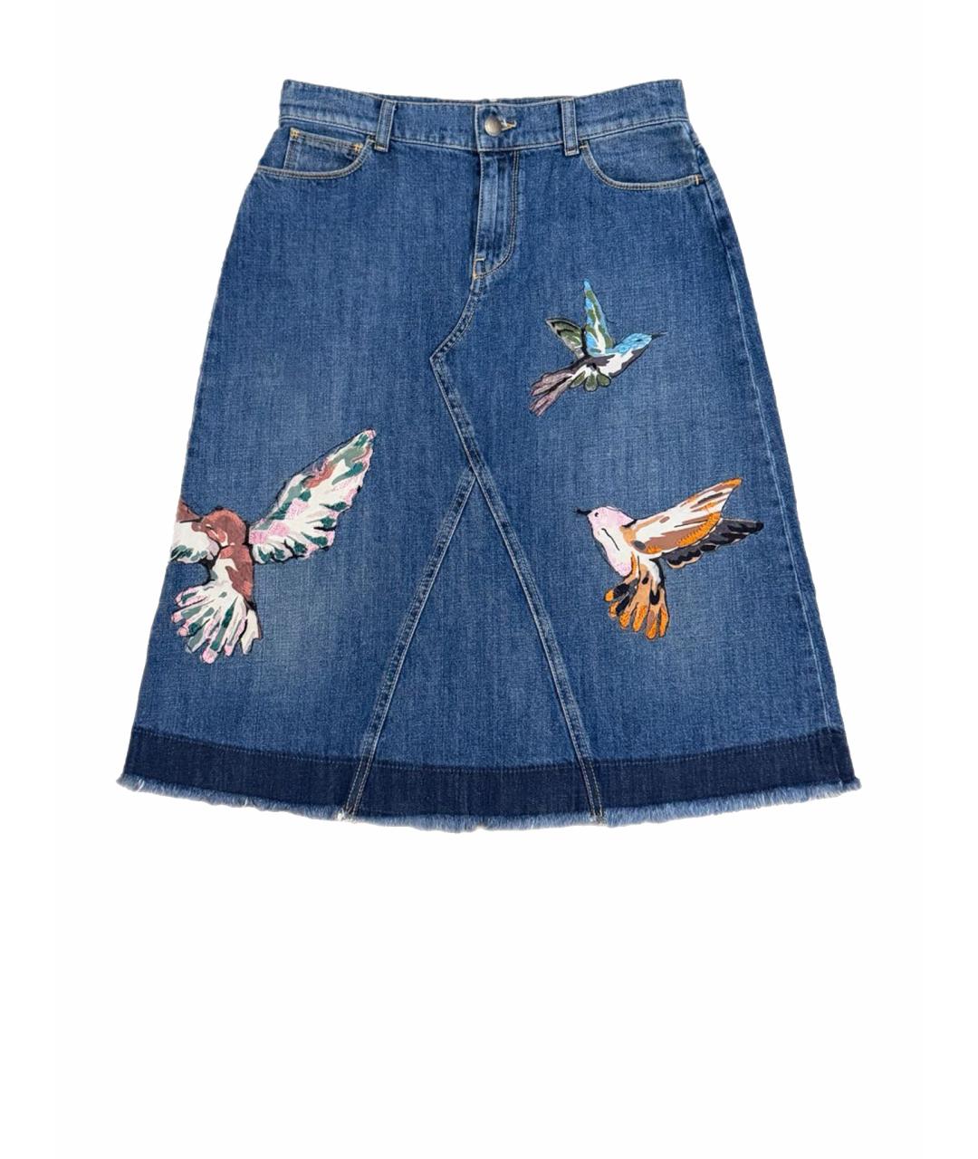 RED VALENTINO Синяя деним юбка миди, фото 1