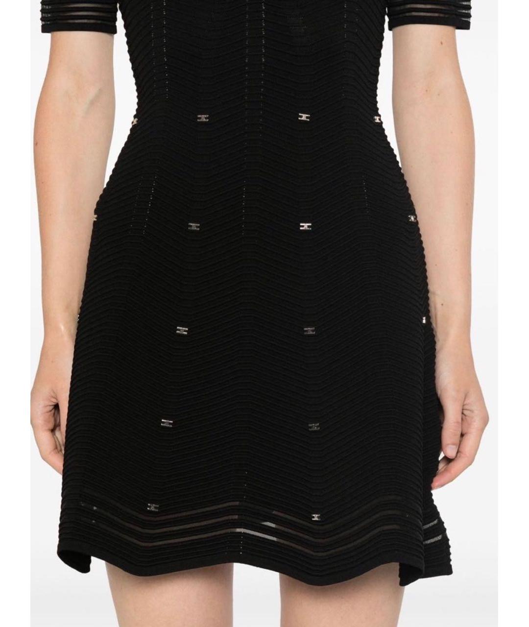 ELISABETTA FRANCHI Черное вискозное коктейльное платье, фото 3