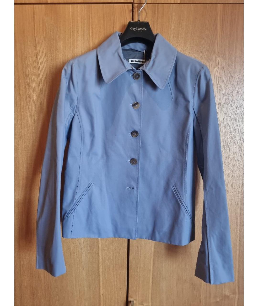 JIL SANDER Голубая хлопковая куртка, фото 7