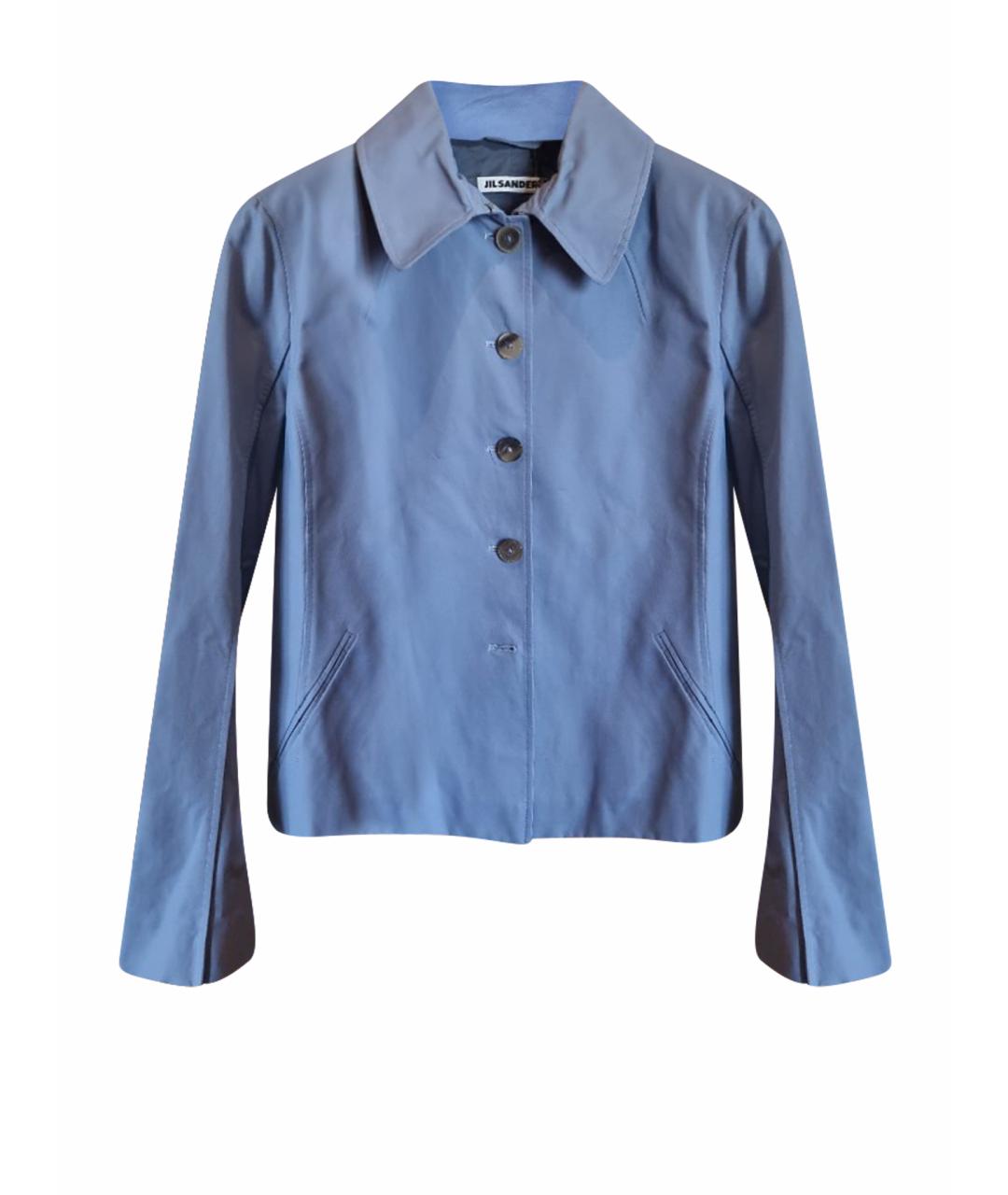 JIL SANDER Голубая хлопковая куртка, фото 1
