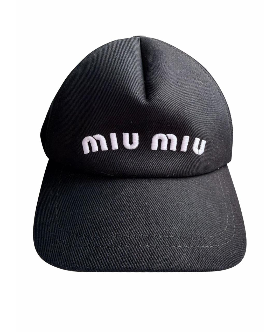 MIU MIU Черная хлопковая кепка, фото 6