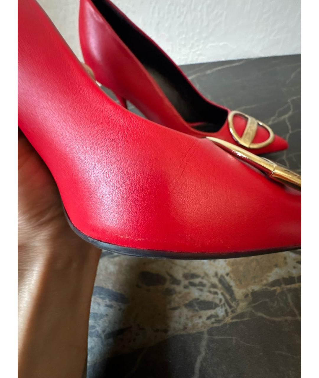 LOVE MOSCHINO Красные кожаные туфли, фото 8