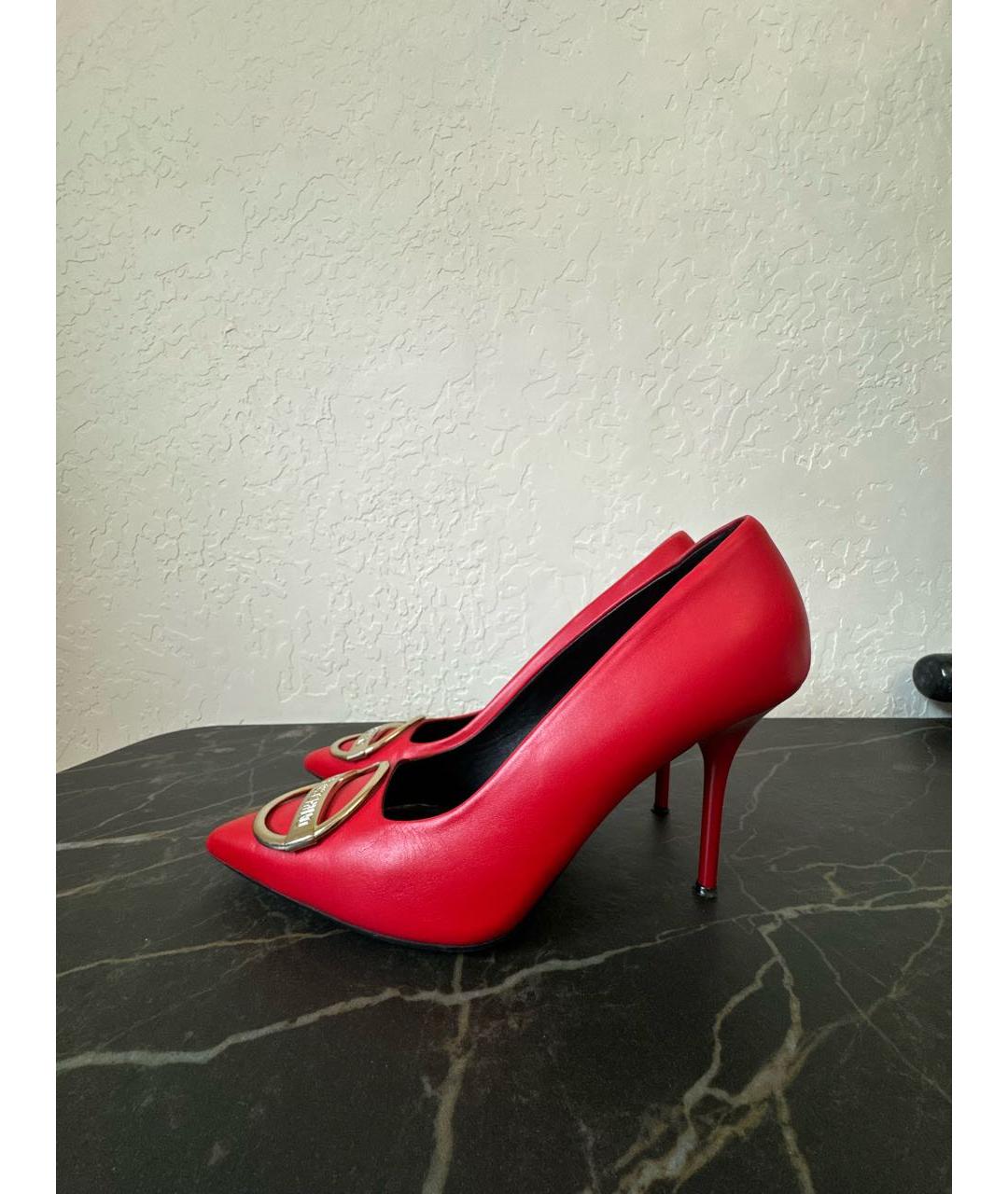 LOVE MOSCHINO Красные кожаные туфли, фото 9