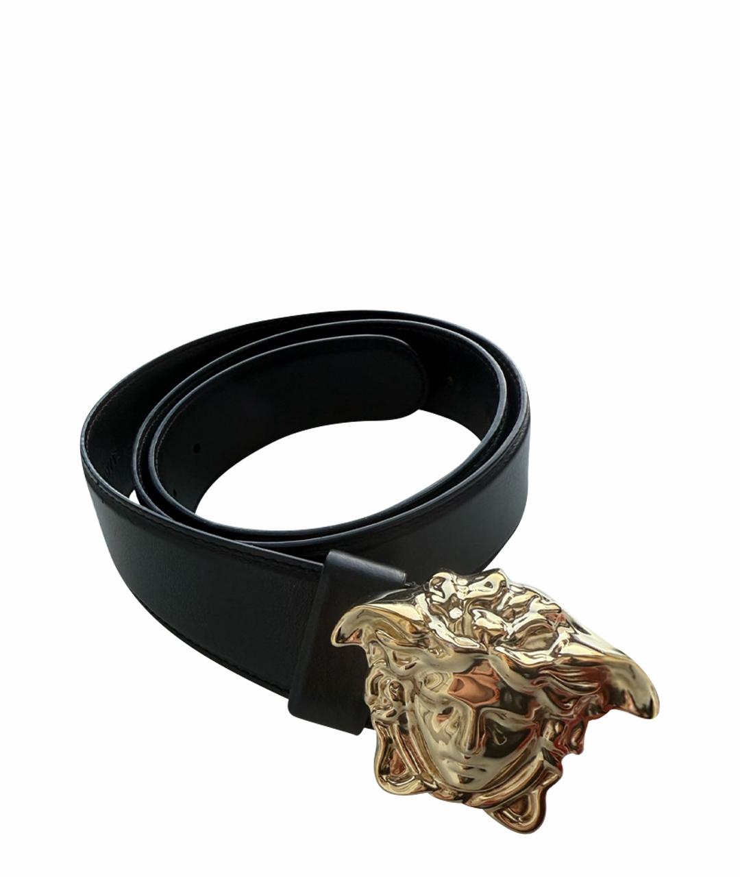 VERSACE Черный кожаный ремень, фото 1