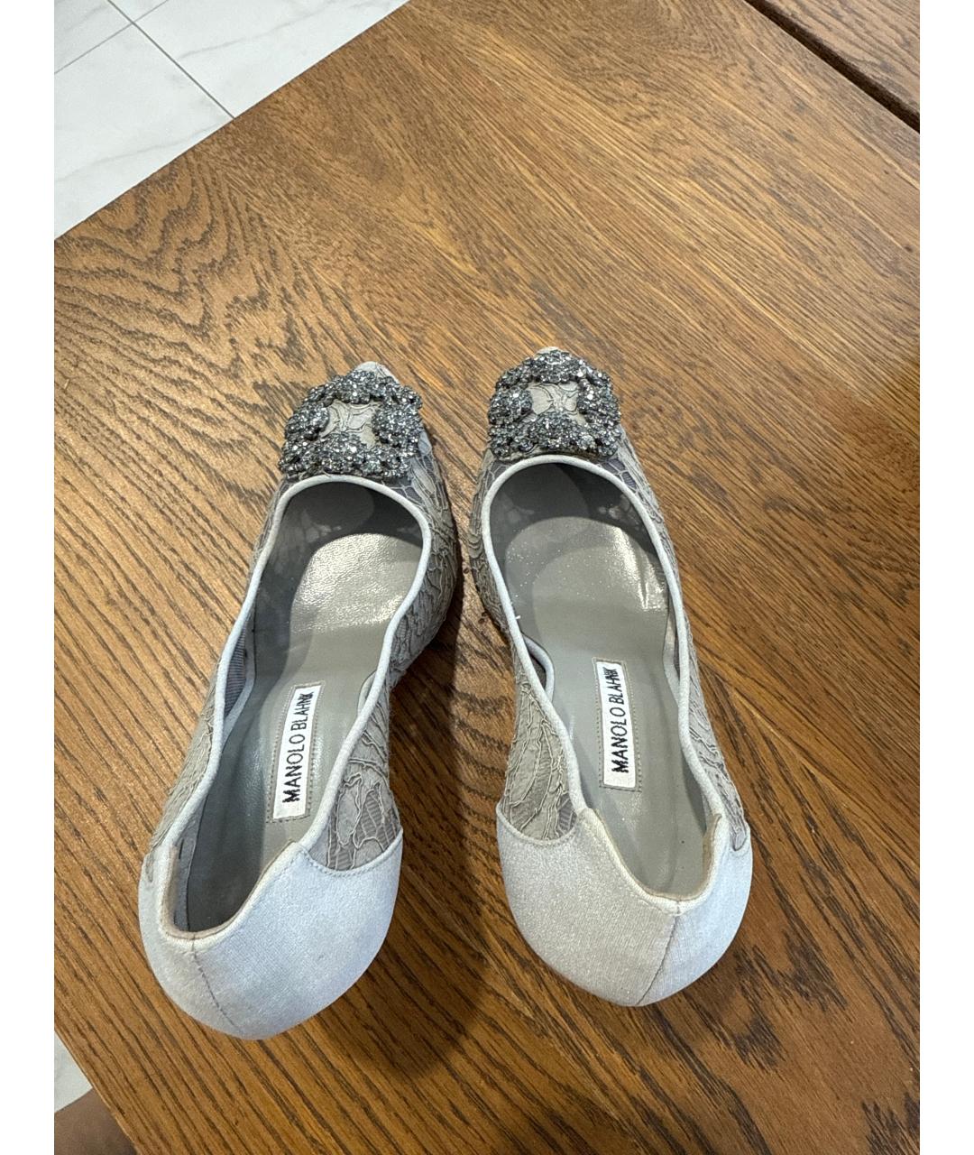 MANOLO BLAHNIK Серые кожаные туфли, фото 3