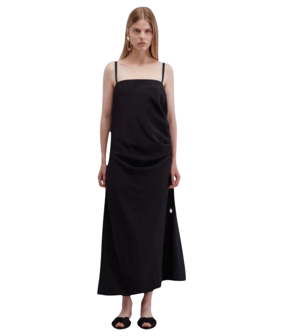 Carven Черное шелковое повседневное платье, фото 1