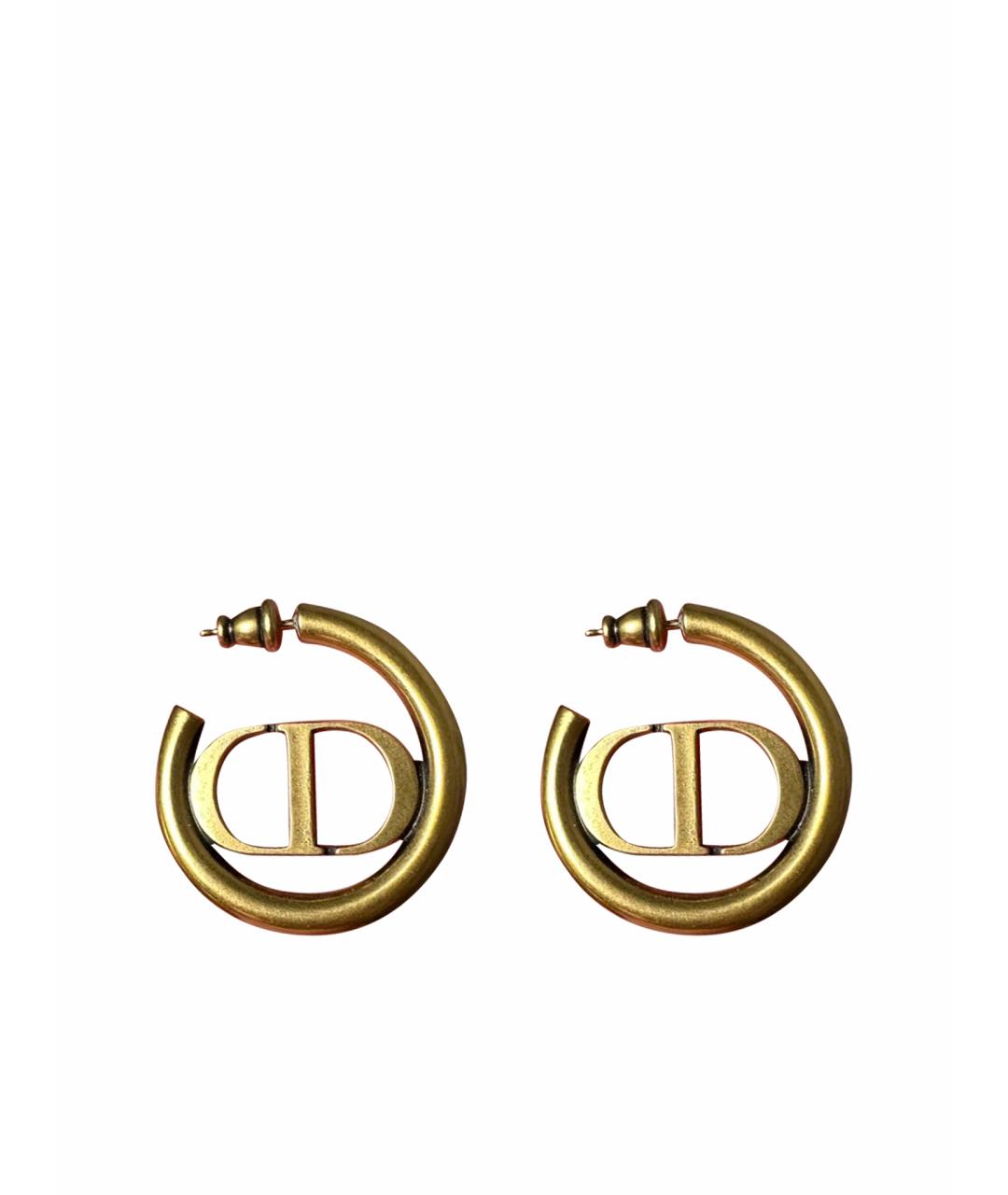 CHRISTIAN DIOR Золотые металлические серьги, фото 1