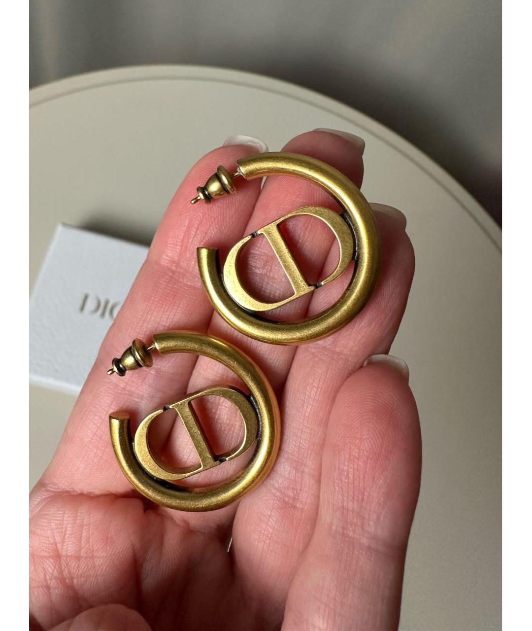 CHRISTIAN DIOR Золотые металлические серьги, фото 4