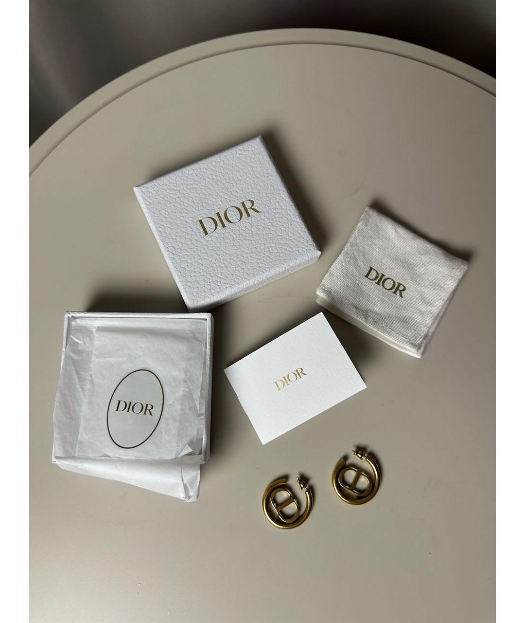 CHRISTIAN DIOR Золотые металлические серьги, фото 3