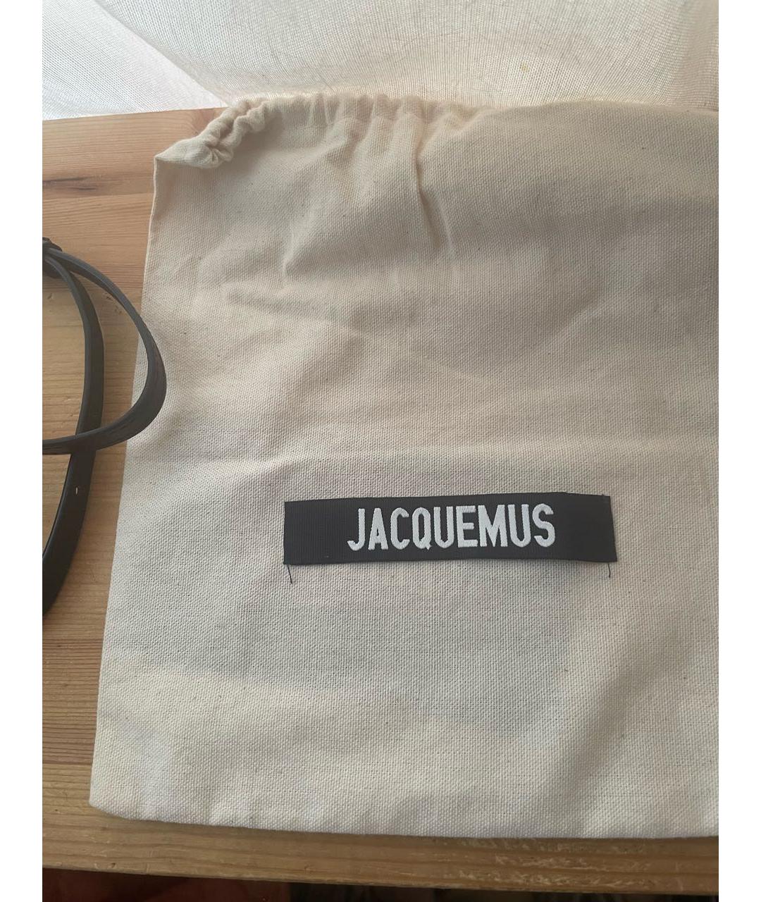 JACQUEMUS Черная кожаная сумка с короткими ручками, фото 3