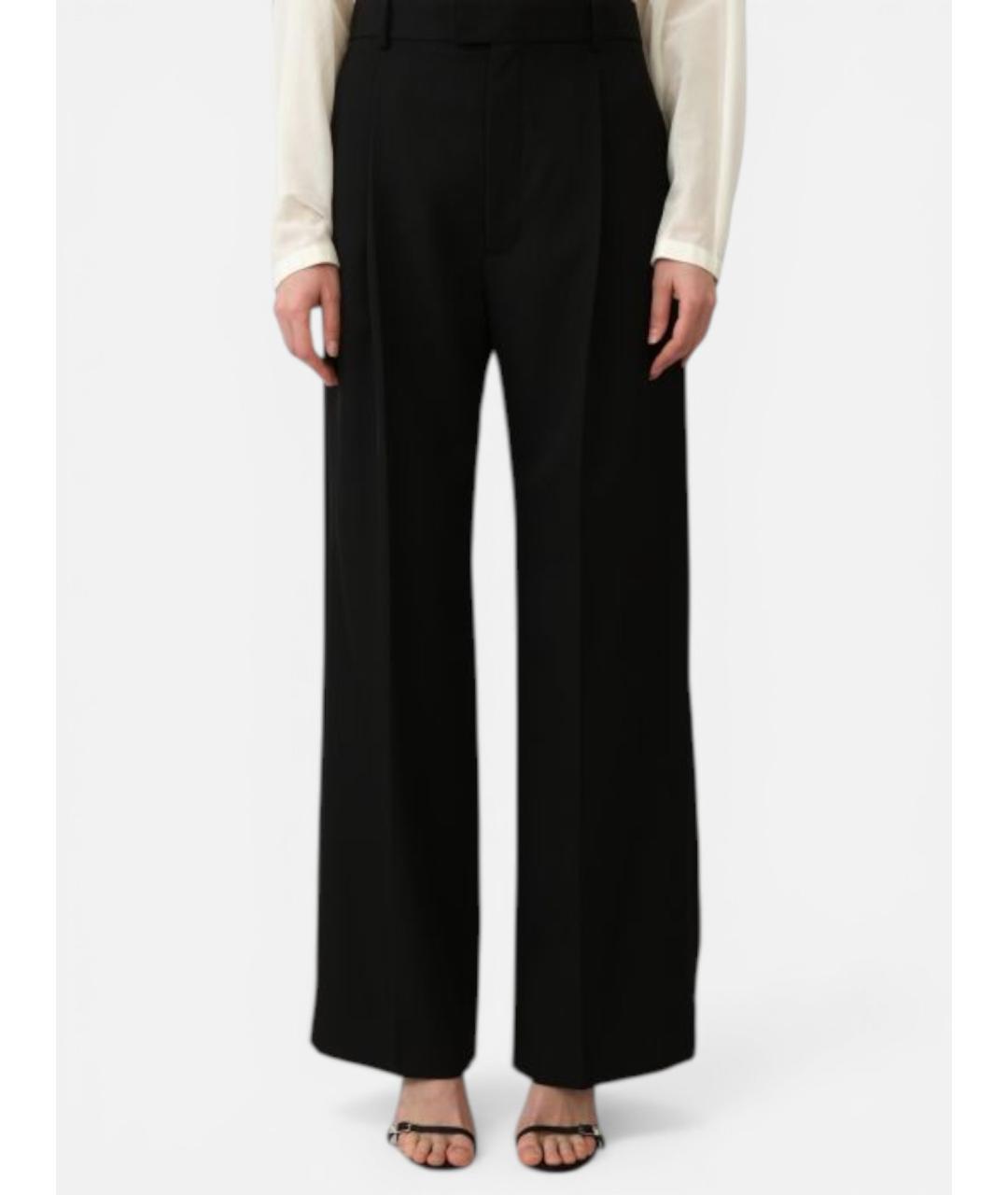 Carven Черные шерстяные прямые брюки, фото 6