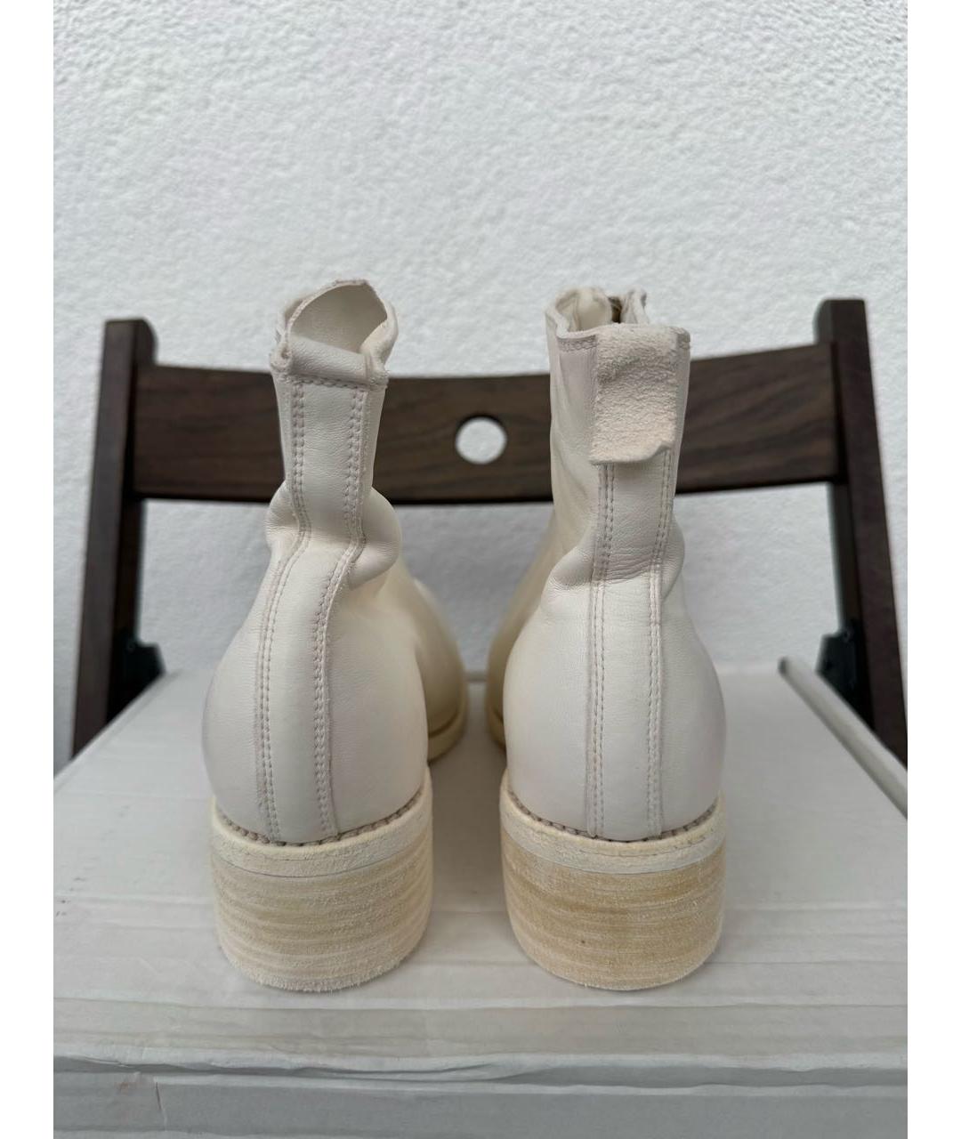 GUIDI Белые кожаные ботинки, фото 4