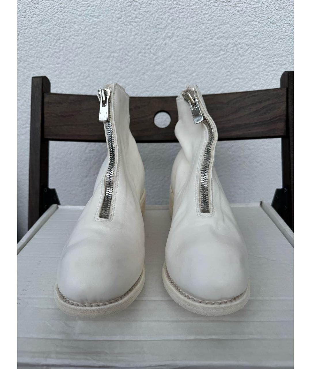 GUIDI Белые кожаные ботинки, фото 3