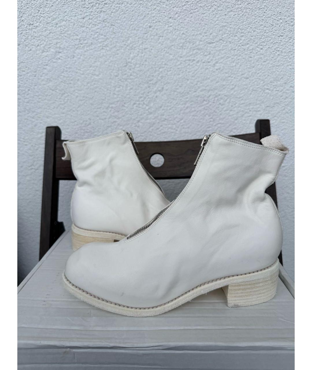 GUIDI Белые кожаные ботинки, фото 8