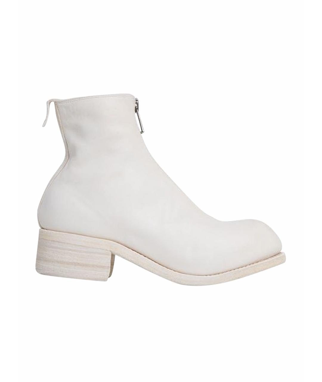 GUIDI Белые кожаные ботинки, фото 1