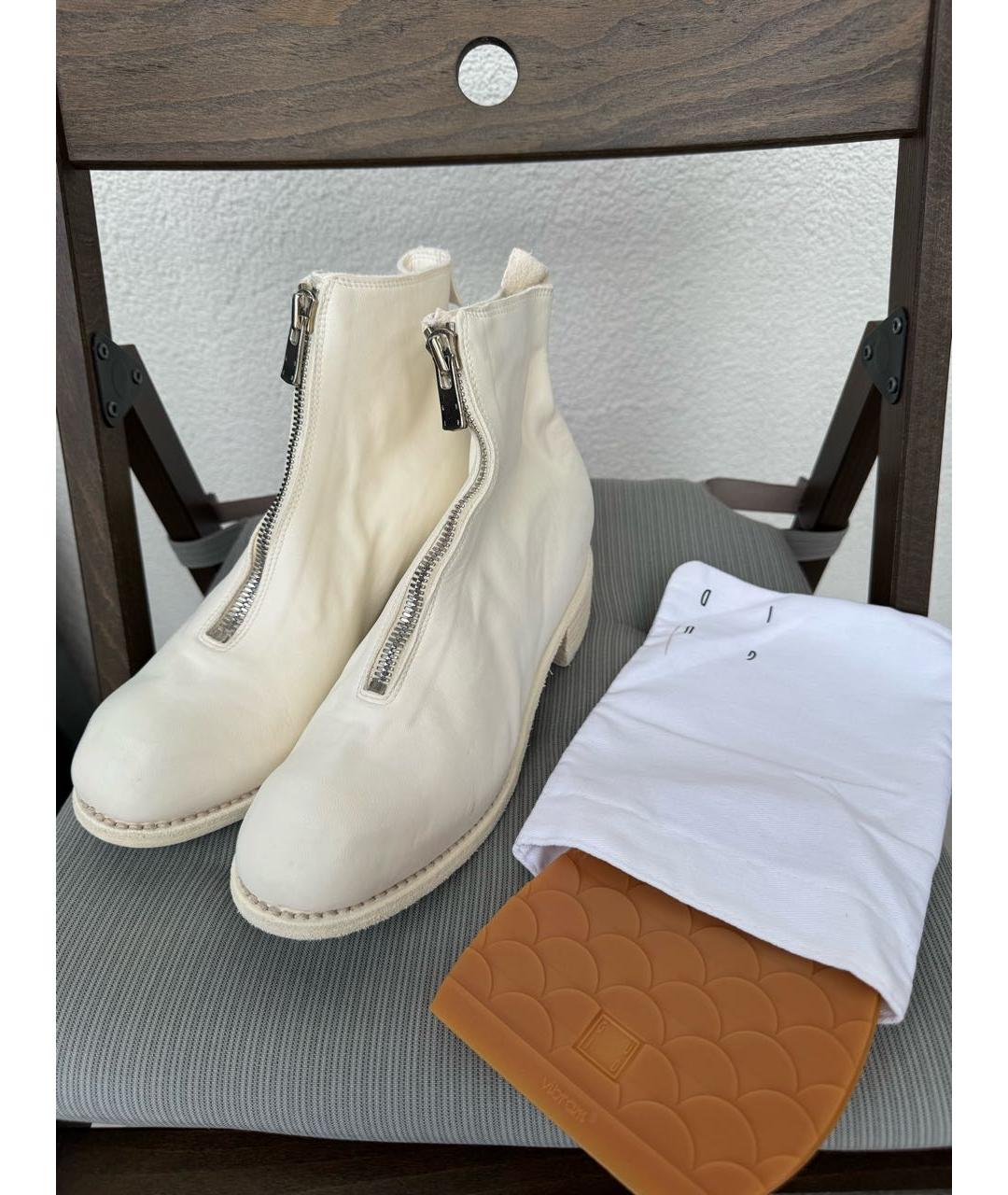 GUIDI Белые кожаные ботинки, фото 6